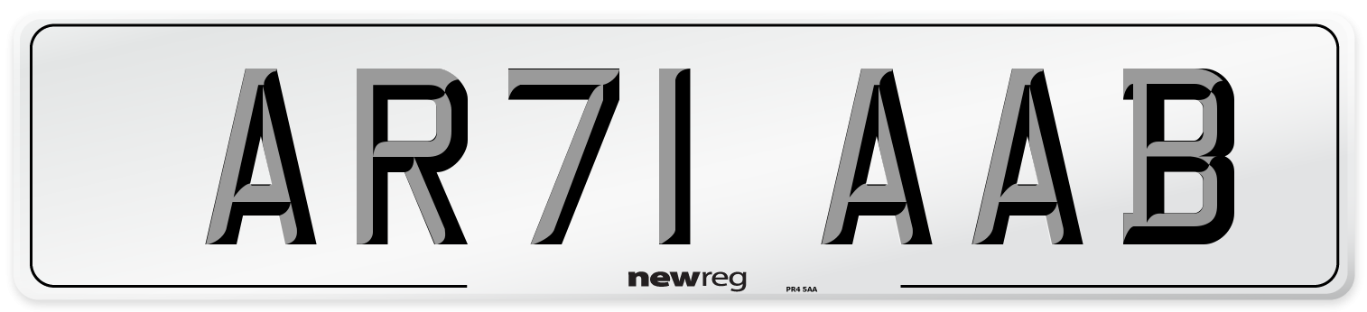 AR71 AAB Number Plate from New Reg